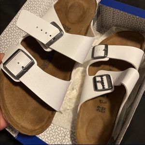 Men’s White Birkenstock Sandals size 7 US